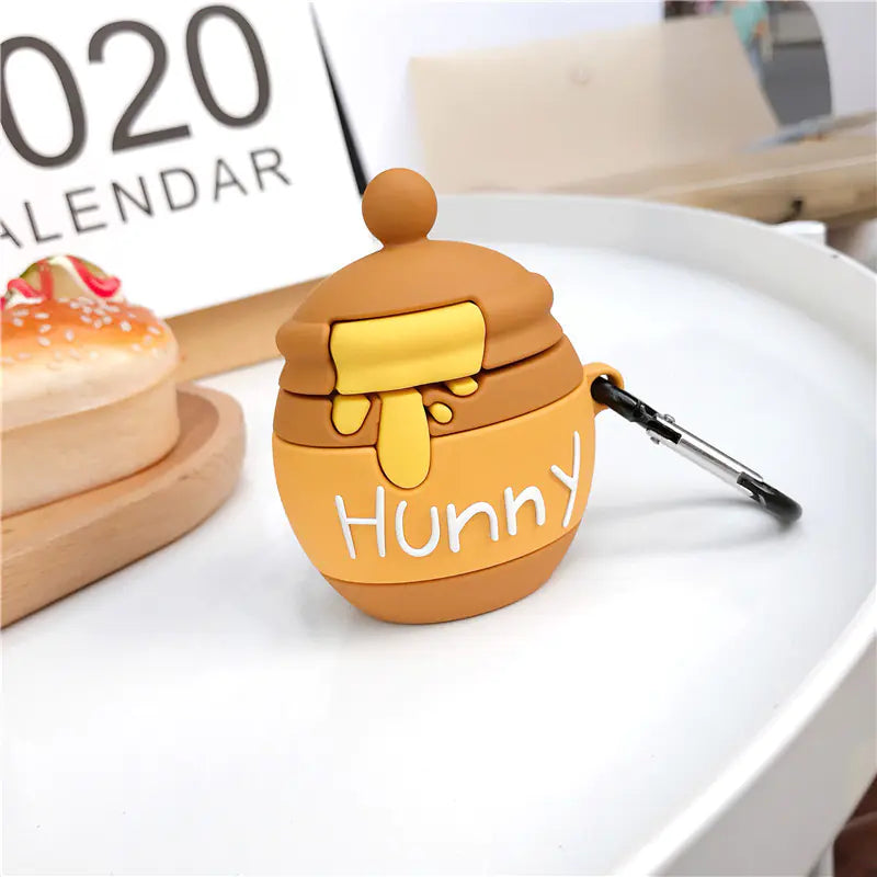 Cute Winnie Pooh Honey Pot AirPods Silicone Case