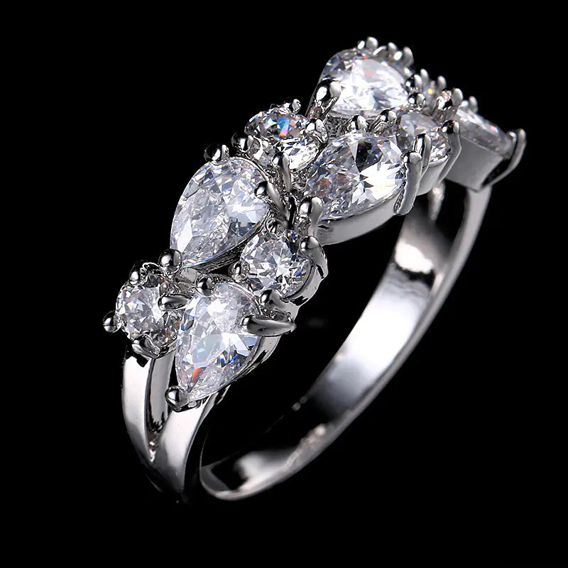 Colorful Zircon Ring for Women in Rose Gold