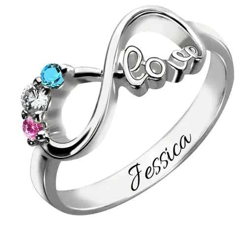 Personalized S925 Silver Infinity Name Ring Jewelry